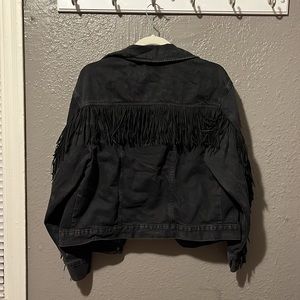 express medium fringe denim jacket